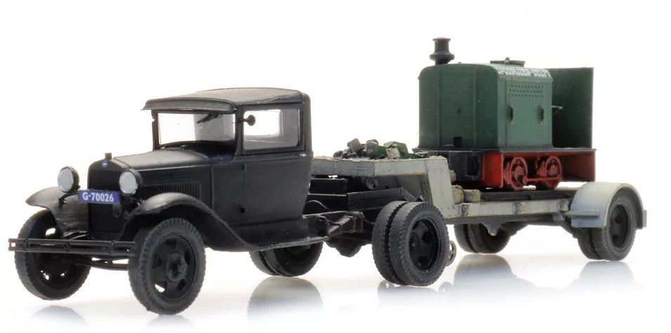 Artitec 387.556HO Ford AA semi-trailer Deutz locomotive