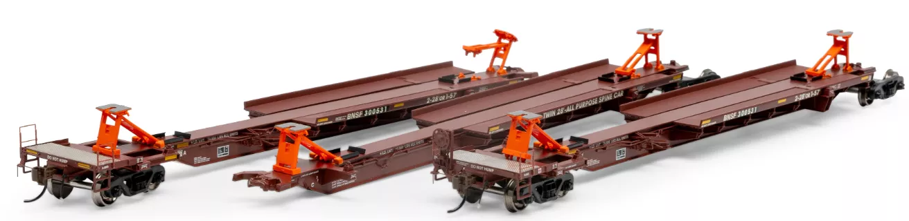 Athearn #15675 HO 57’ Trinity 3-Unit Spine Car - BNSF #300531