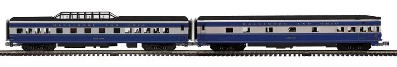 Atlas 3001948 BALTIMORE & OHIO 70' Streamline Passenger 2 Car Set PREMIER Blue/Gray limited O Scale NEW