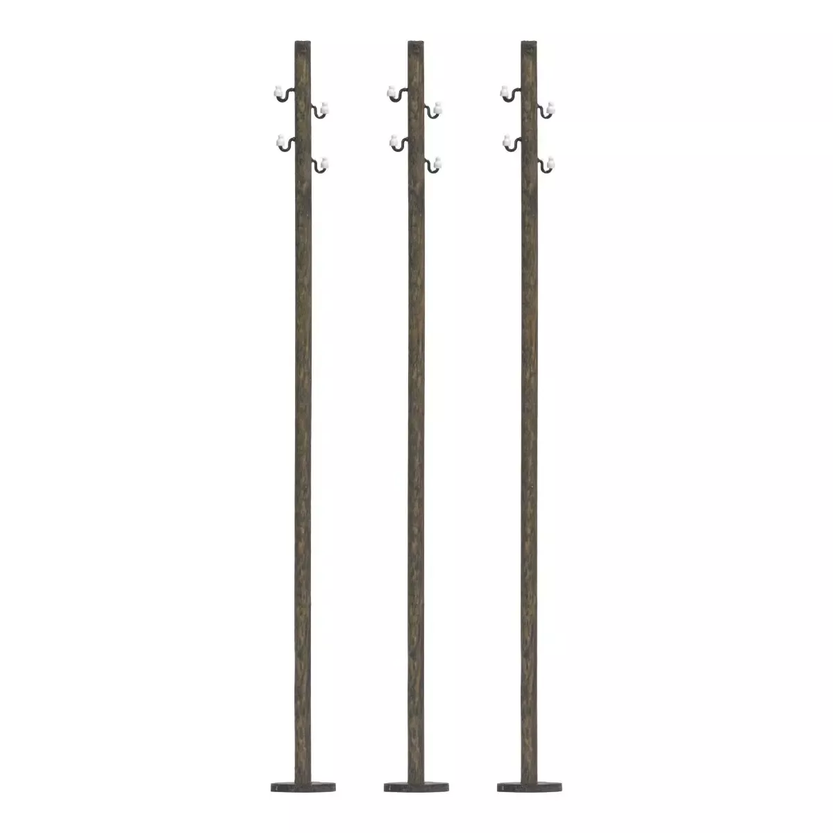 Busch 1754HO Overhead power line, 3 wooden poles