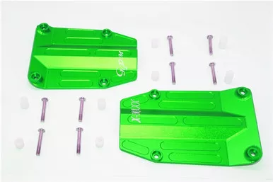 GPM Green Aluminum Center Skid Plate Set for X-Maxx