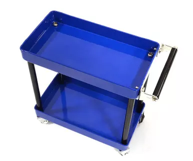 Integy1/10 Scale Model (Blue) 2-Tier Rolling Metal RC Storage Organizer Cart