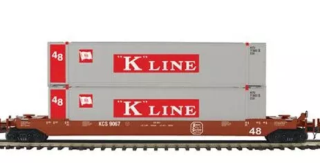 MTH Premier 20-92434D Kansas City Southern KCS K LINE HUSKY STACK #9067 LIMITED O SCALE NEW