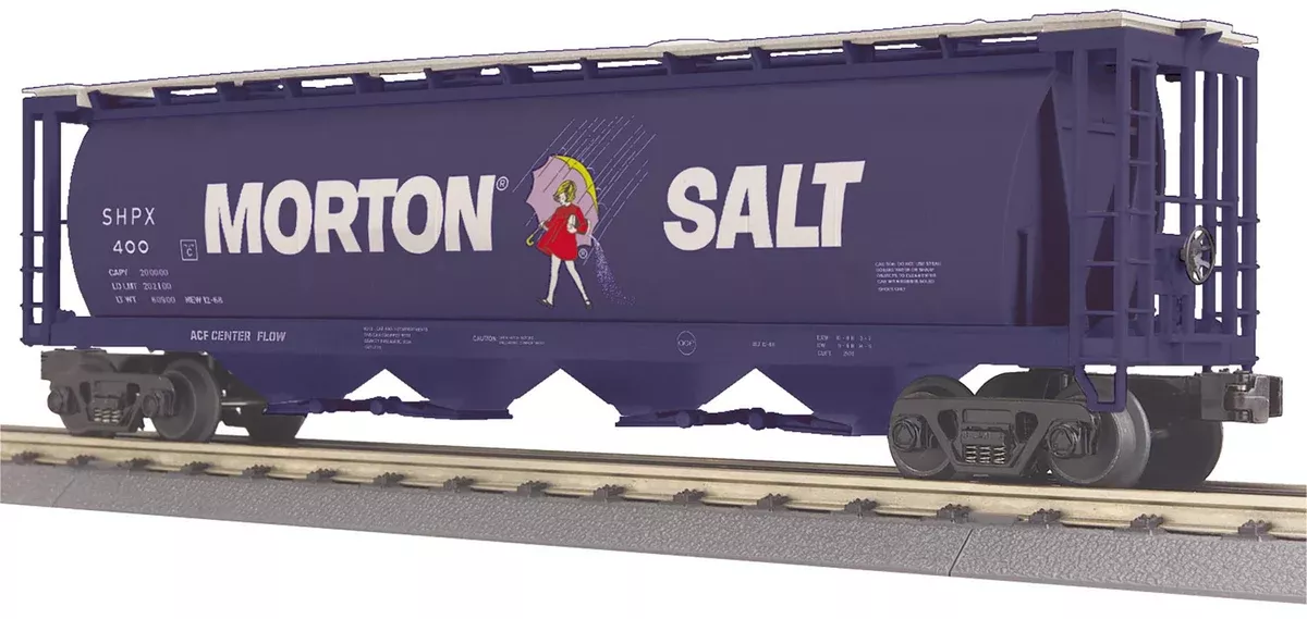 MTH Railking 30-75706 Morton Salt 4-Bay Cylindrical Hopper Car O SCALE NEW