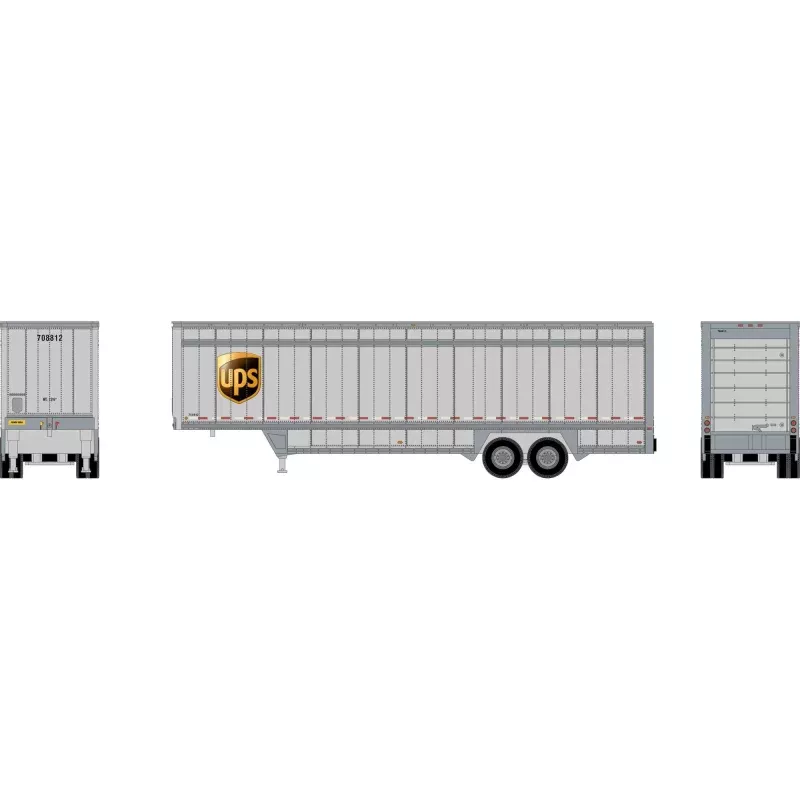 PREORDER Athearn HO ATH-3295 40' Drop Sill Trailer, UPSZ w/Shield #708812